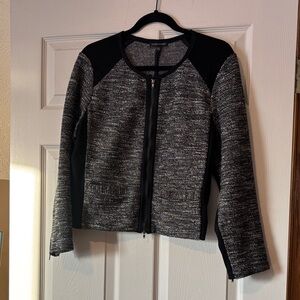 Eileen Fisher Women's Black and Gray Cropped Blazer